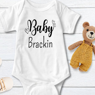Baby Personalised Black Text Custom Unisex Bodysuit