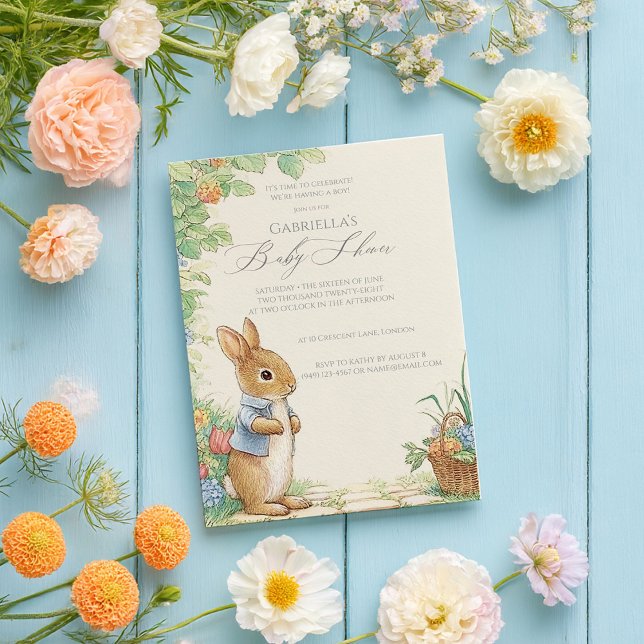Baby Peter Rabbit Garden Baby Shower Invitation (Creator Uploaded)