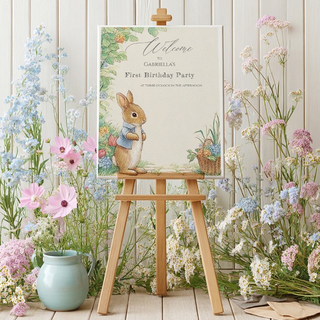 Baby Peter Rabbit Garden Welcome Board Poster (Creator Uploaded)