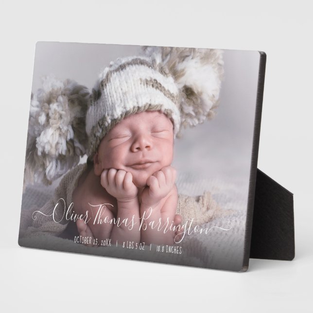 Baby Photo and Birth Stats Plaque (Side)