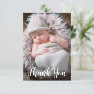 Baby Photo Announcement Handwritten Script