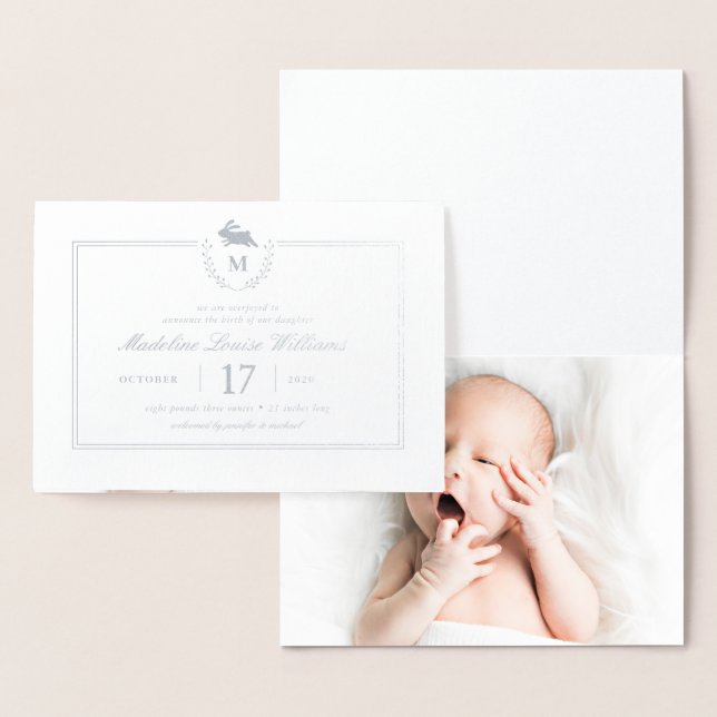 BABY PHOTO ANNOUNCEMENT | Minimalist Bunny (Display)