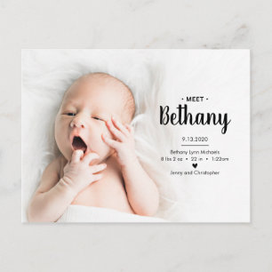 BABY PHOTO ANNOUNCEMENT Polka Dots Postcard