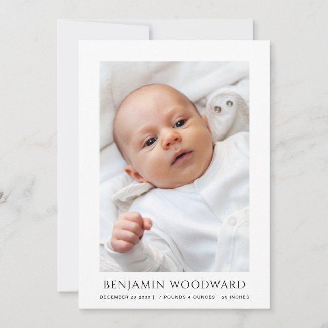 Baby Photo Birth Announcement (Front)