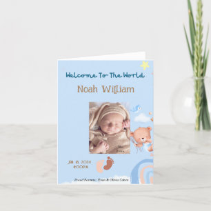 BABY PHOTO BIRTH ANNOUNCEMENT- TEDDY BEAR ANNOUNCEMENT