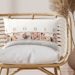 Baby Photo Collage ADORED Neutral Nursery Lumbar Cushion<br><div class="desc">Sweet enough for the nursery and elegant enough for your home - this understated design is perfect to showcase your favourite baby photos. The photo template is set up for you to add 6 of your favourite baby pictures (or indeed pics of anyone that's adored!). Your photos will be displayed...</div>