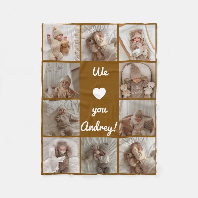  Baby Photo Collage Fleece Blanket (Front)
