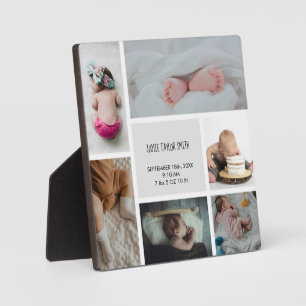 Baby Photo Collage Keepsake Name Birth Date Plaque