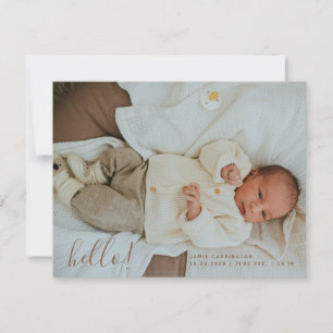 Baby Photo Modern Birth Announcement