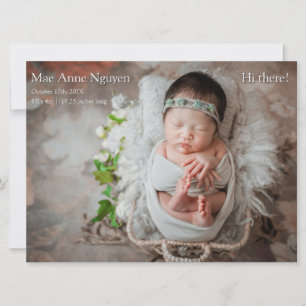 Baby Photo Modern Birth Announcement