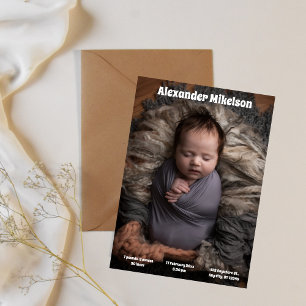 Baby Photo Modern Birth Announcement