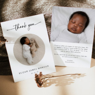 Baby Photo Modern Birth Announcement Card
