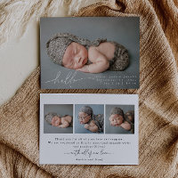 Baby Photo Modern Birth Announcement Card