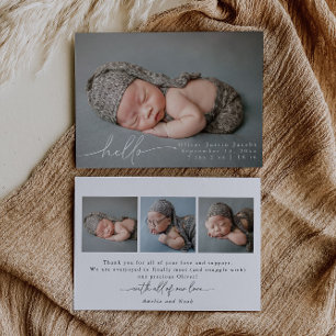 Baby Photo Modern Birth Announcement Card