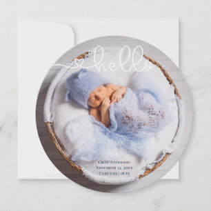 Baby Photo Modern Elegant Birth Announcement
