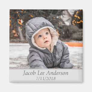 Baby Photo Modern Simple Unique Cute Kids Magnet