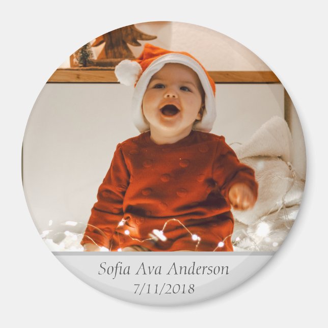 Baby Photo Modern Simple Unique Cute Kids  Magnet (Front)