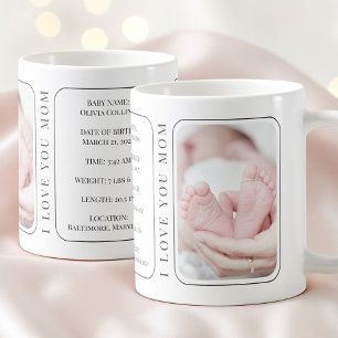 Baby Photo Modern White New Mum First Mothers Day Coffee Mug