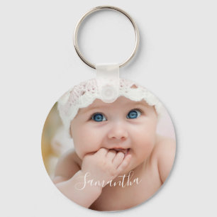 Baby Photo Name Key Ring
