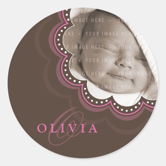 BABY PHOTO NAME STICKER :: sweet bloom 7 (Front)