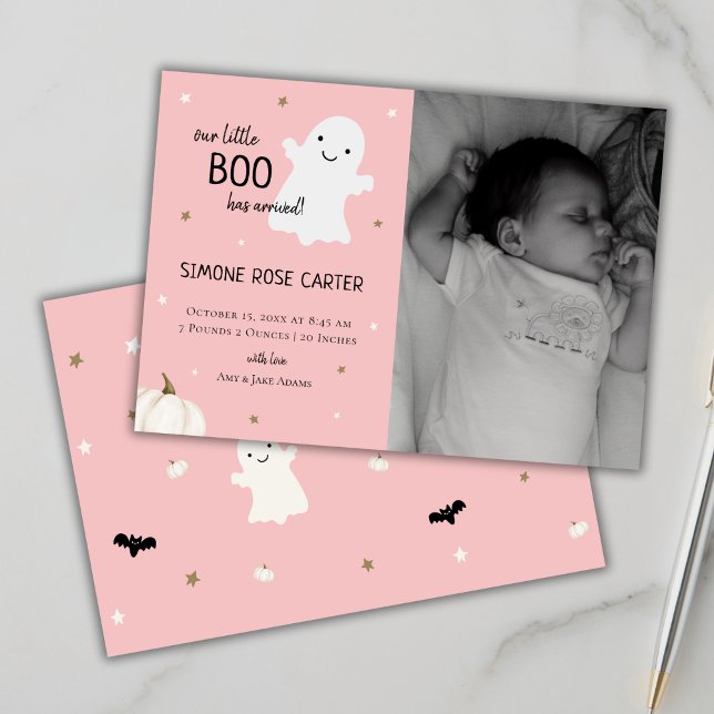 Baby Photo Newborn Fall Birth Announcement (Creator Uploaded)