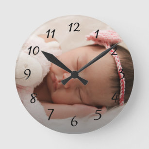 Baby Photo Nursery Round Clock