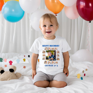 Baby Photo Party Animals Theme Birthday Baby T-Shirt