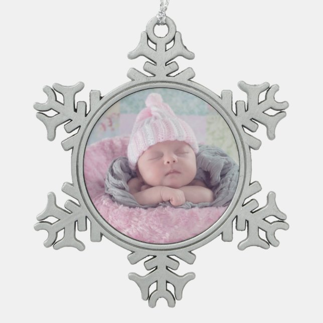 Baby Photo Personalised Christmas Ornament (Front)