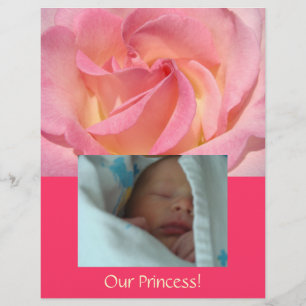 Baby Photo Scrapbook paper Pink Rose Our Princess