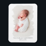 Baby Photo Simple Brush Stroke Birth Announcement Magnet<br><div class="desc">Elegant and simple birth announcement magnet featuring a photo of your newborn baby with a white brush stroked frame. You can add the newborn's name and birth stats below. Perfect for both baby girl and boy.</div>