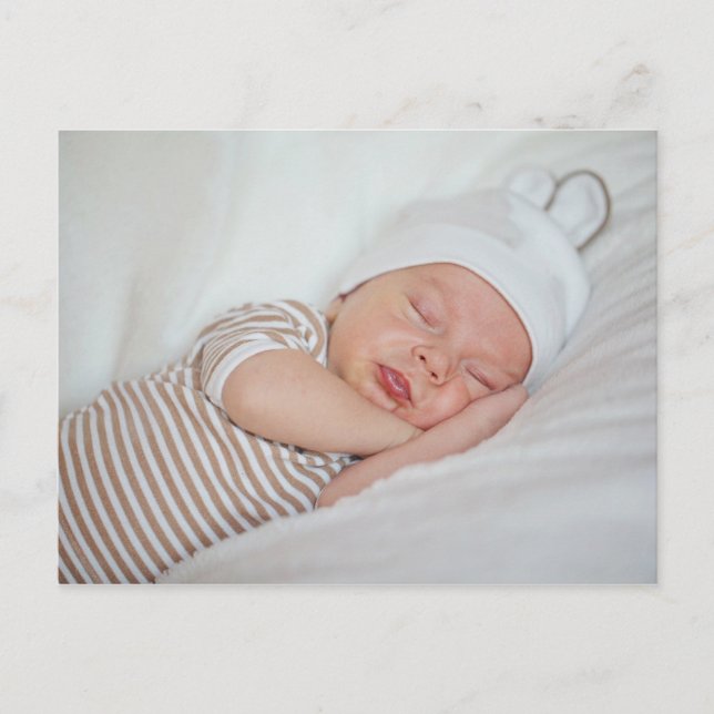 Baby Photo Simple Modern Announcement Postcard (Front)