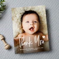 Baby Photo Thank you Heart Birth announcement
