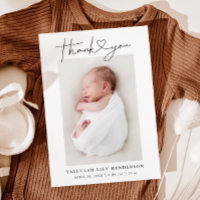Baby Photo Thank You Heart Modern Birth