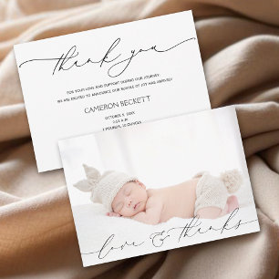 Baby Photo Thank You Message Birth Announcement