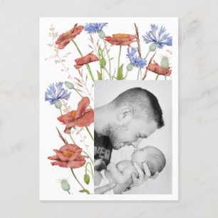 Baby Photo thank you wildflower birth announcement Postcard