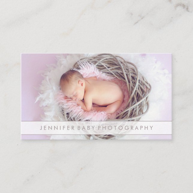 Baby Photography Overlay Newborn Business Card (Front)