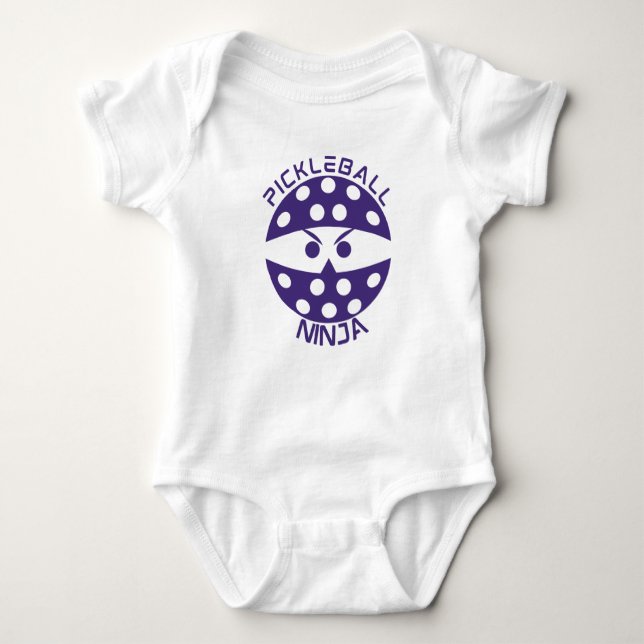 Baby Pickleball ninja! For future pickleball star Bodysuit (Front)