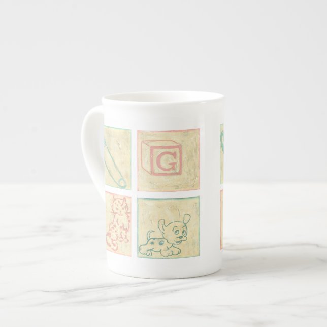 Baby Picture Blocks by Chariklia Zarris Bone China Mug (Front Left)