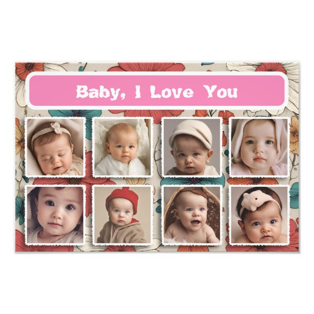 Baby Picture Frame, Photo Collage Keepsake Print (Front)