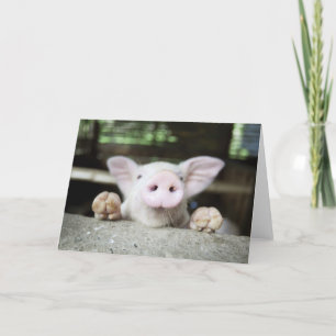 Baby Pig in Pen, Piglet Card