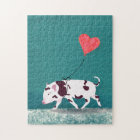 Baby Pig With Heart Balloon