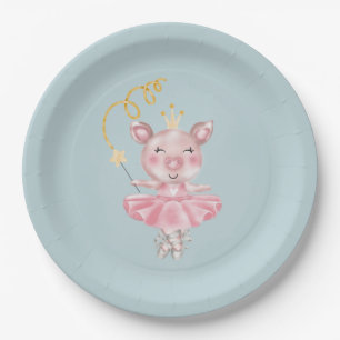 Baby Piggy Ballerina Paper Plate