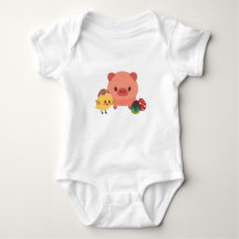 Baby Piglet and Chick (Chicken) 