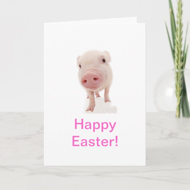 Baby Piglet Pig Easter Card (Front)