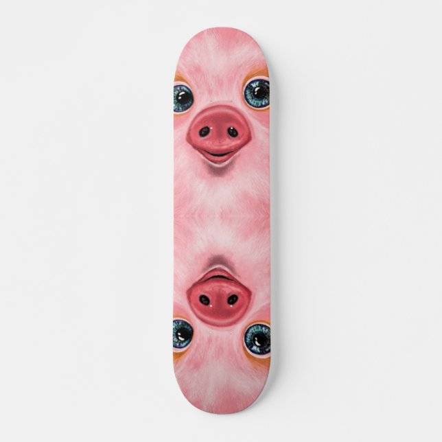 Baby Piglet Skateboard Pink - Smile (Front)
