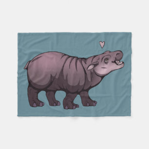 Baby Pigmy Hippo Fleece Blanket