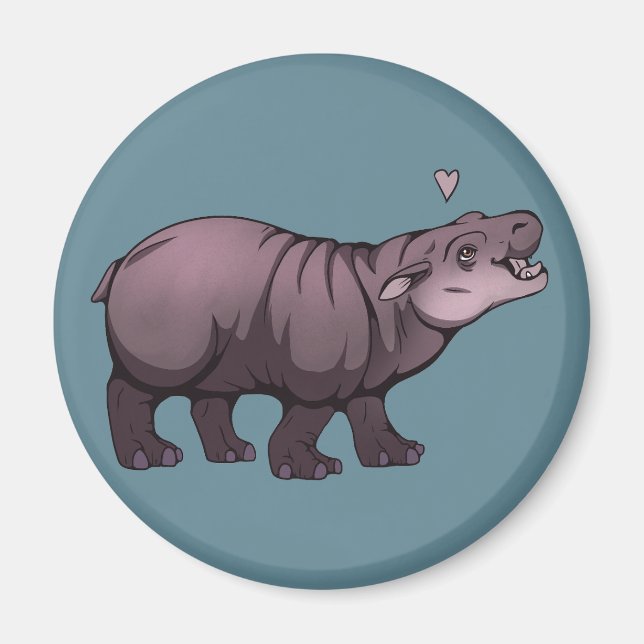 Baby Pigmy Hippo Magnet (Front)