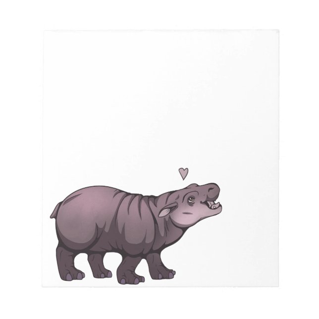 Baby Pigmy Hippo Notepad (Front)