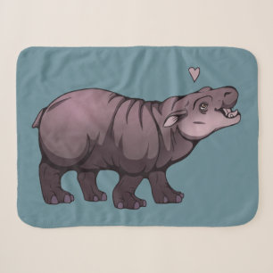 Baby Pigmy Hippo Sherpa Blanket