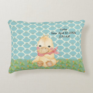 Baby Pillow for Boy with Duck & Birth Date